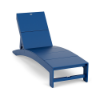 Front three-quarter view of the Leisure MGP arched solid style outdoor chaise lounge in a vibrant royal blue finish.