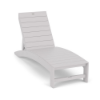 Front three-quarter view of the Leisure MGP arched slat style outdoor chaise lounge in a clean white finish.