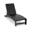 Front three-quarter view of the Leisure MGP arched slat style outdoor chaise lounge in a matte black finish.