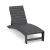 Front three-quarter view of the Leisure MGP arched slat style outdoor chaise lounge in a textured Susquehanna Grey finish.