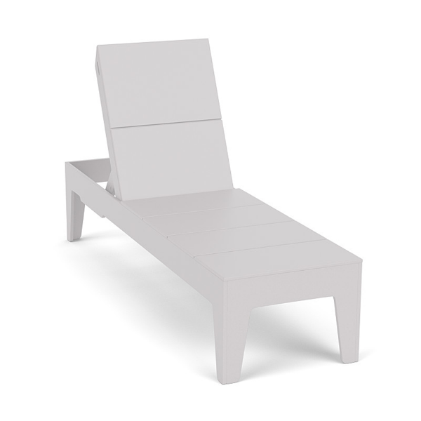 Front three-quarter view of the Leisure MGP flat solid style outdoor chaise lounge in a clean white finish.