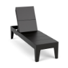Front three-quarter view of the Leisure MGP flat solid style outdoor chaise lounge in a matte black finish.