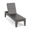Front three-quarter view of the Leisure MGP flat solid style outdoor chaise lounge in a dark grey finish.