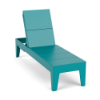 Front three-quarter view of the Leisure MGP flat solid style outdoor chaise lounge in an Aruba teal finish.