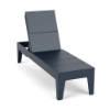 Front three-quarter view of the Leisure MGP flat solid style outdoor chaise lounge in a navy blue finish.