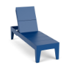 Front three-quarter view of the Leisure MGP flat solid style outdoor chaise lounge in a vibrant royal blue finish.