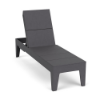 Front three-quarter view of the Leisure MGP flat solid style outdoor chaise lounge in a textured Susquehanna Grey finish.