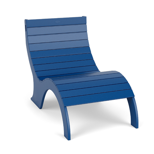 Front three-quarter view of the Aqua MGP 915 Ledge commercial in-pool sand chair in a vibrant royal blue finish.