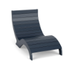 Front three-quarter view of the Aqua MGP Ledge commercial in-pool sand chair in a navy blue finish.