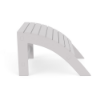 Side profile view showing the arched frame, slatted top, and support structure of a white Marine Grade Polymer outdoor footrest ottoman.