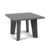 Front three-quarter view of a 20-inch square outdoor side table constructed entirely from Marine Grade Polymer with a solid grey finish.