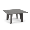 Front three-quarter view of a 34-inch square outdoor coffee table made entirely from Marine Grade Polymer with a solid grey finish and framed panel tabletop