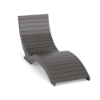 Front three-quarter view of a slatted Marine Grade Polymer in-pool lounge chair in a medium grey finish.