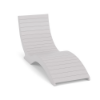 Front three-quarter view of a slatted, contoured Marine Grade Polymer in-pool chaise lounge in a solid white finish.