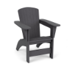 Three-quarter perspective view of an MGP commercial Adirondack chair in a medium dark charcoal Susquehanna Grey finish.