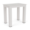 A 12" x 18" rectangular commercial outdoor aluminum side table in Sky White with a smooth, solid tabletop and four square legs