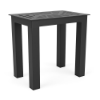 A 12" x 18" rectangular outdoor aluminum side table in Starlight Black with a slotted frame tabletop design.