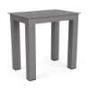 A 12" x 18" rectangular commercial outdoor aluminum side table in Titanium Gray featuring a uniform square grid cube pattern on the surface.