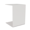 An 18-inch C-style commercial outdoor aluminum side table in Sky White with a clean, single-sheet bent design, square top, and solid base.