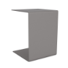 An 18-inch C-frame commercial aluminum side table finished in Titanium Gray, showcasing a sleek, continuous bent profile designed to slide over seating.