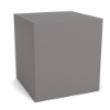 A 16-inch solid square commercial outdoor side table in a clean, solid titanium gray finish with no cut-out patterns.