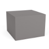 A 24-inch solid square commercial outdoor side table in a clean, minimalist titanium gray finish with no cut-out patterns.