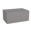 A rectangular commercial outdoor coffee table in Titanium Gray with a solid, unperforated smooth metal finish.