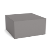A square commercial outdoor coffee table in Titanium Gray with a clean, solid, unperforated smooth metal finish.