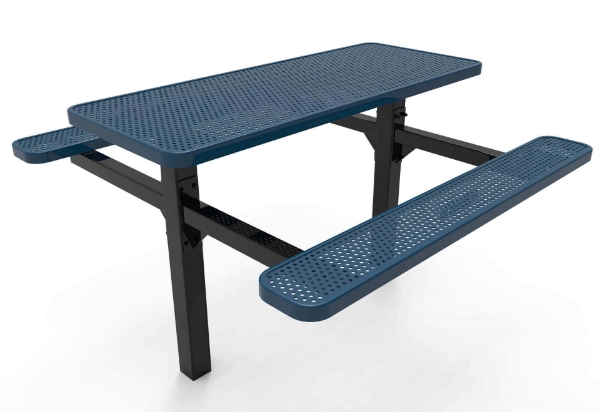 Picture of RHINO 6 ft. Thermoplastic Coated Perforated Steel Double Pedestal Picnic Table