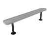 RHINO 6 Ft. Thermoplastic Polyolefin Coated Tan Pedestal Bench Without Back - Expanded Metal - Surface Mount