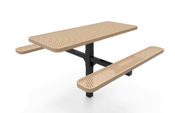 Picture of RHINO 6 ft. Thermoplastic Coated Perforated Steel Pedestal Picnic Table