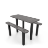 Inground Mount - Perforated Metal - RHINO 8 Ft. Rectangular Thermoplastic Polyolefin Coated Pedestal Picnic Table with Independent Benches