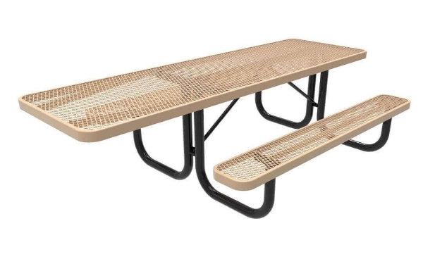 RHINO 8 ft. Thermoplastic Polyolefin Coated ADA Compliant Picnic Table with Extended Top