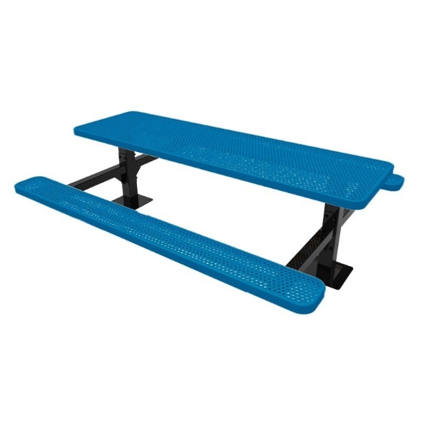 RHINO 8 ft. Thermoplastic Polyolefin Coated Double Pedestal Picnic Table