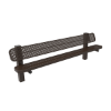 Inground Mount - Perforated Metal - RHINO 8 Ft. Thermoplastic Polyolefin Coated Metal Pedestal Bench with Back