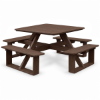 44" Poly Recycled Plastic Square Walk-In Picnic Table